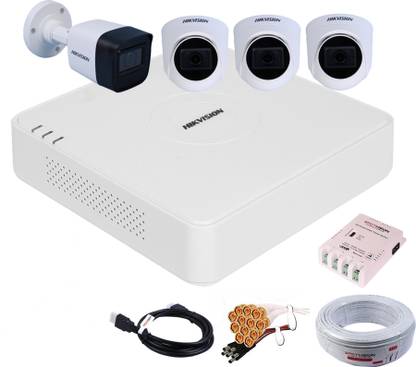 HIKVISION 4 Channal AcuSense Technology HD 4MP DVR,Outdoor & Indoor Audio Camera,AU-32 Security Camera