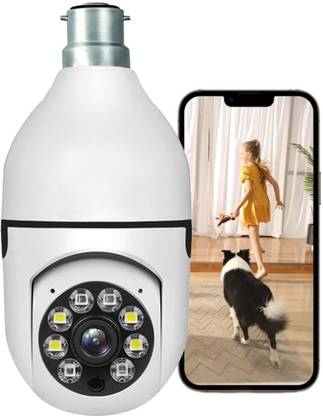 Dr Vision Wi-Fi CCTV Camera 1080p Wireless PTZ Bulb Shape V380 Pro | 360° Smart Home Security Camera