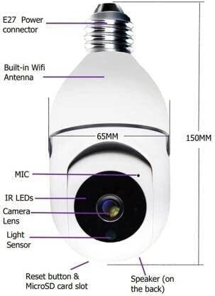 kawna V380pro Wireless CCTV WiFi Camera Led Bulb Security Camera