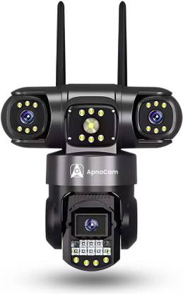 ApnaCam 4G Sim 3lens triple image PTZ 6mp full hd Waterproof, Color Night Vision, Security Camera