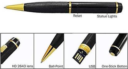 PERAMISYM T2023_PEN CAMERA MAX 1080P SPY VIDEO RECORDER BLACK (PACK OF 1) Spy Camera