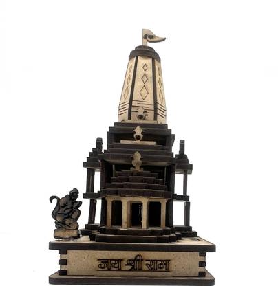 lovyansh Ram Mandir 4 Inch 3D Ayodhya Model With Hanuman Ji Stone Home Temple