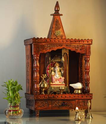Flipkart Perfect Homes Studio Wooden Temple for Home Pooja, Temple for Home, Pooja Mandir, Devghar for Home Solid Wood Home Temple