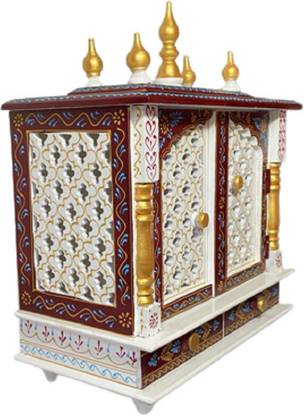 CRAFTSFORT (Mandir) Temple for Home Pooja, Arti ||Unique Design Temple for Home and Office Solid Wood Home Temple