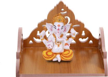 starenterprises A handcrafted wooden home temple for daily worship, featuring intricate carvings Engineered Wood Home Temple
