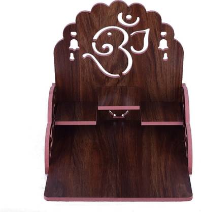 LAKHAJI Premium MDF Wooden Temple for Home | Wall Mount & Tabletop Pooja Mandir Solid Wood Home Temple