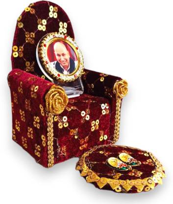 Tickle Cart Jai GURU JI | Singhasan Darbar with Guruji Swaroop, Charan Paduka with Mat | Solid Wood Home Temple