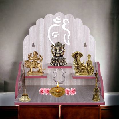 HIOLTY Wooden Ganesh Design Small Beautiful Temple Engineered Wood Home Temple