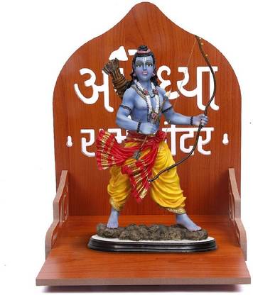 Kedar Enterprise Handcrafted wooden home temple for daily worship featuring intricate carving Engineered Wood Home Temple