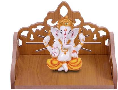 HIOLTY Wooden Small Om Temple For Home and Office | Hindola temple Engineered Wood Home Temple