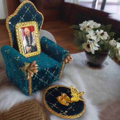 Tickle Cart Jai GURU JI | Singhasan Darbar with Guruji Swaroop, Charan Paduka with Mat | Solid Wood Home Temple