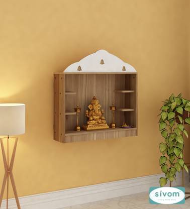 SIVOM Prime Small Home Temple/Small Pooja Unit/Small Home Mandir/ Engineered Wood Home Temple