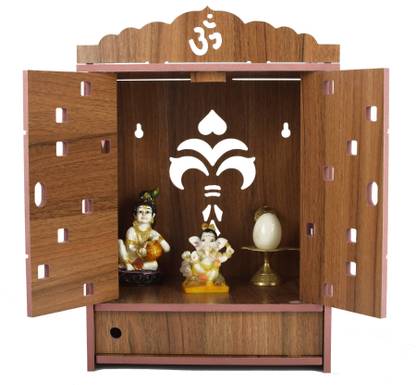 Priyat Wooden Temple|god stand|pooja stand| mandap| mandapam| pooja mandir with Doors | Engineered Wood, Solid Wood Home Temple
