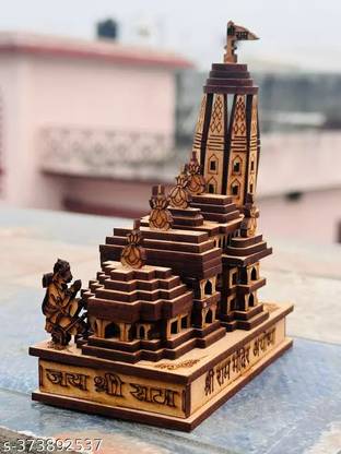 Valary Shri Ram wood ayodhya Dham Temple Replica Engineered Wood Home Temple