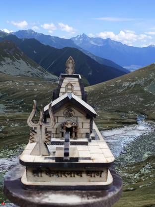TicknTake Kedarnath Temple chota Solid Wood Home Temple