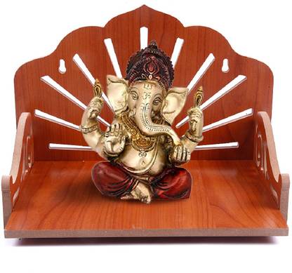 cristiva Handmade Beautiful Wooden Puja Temple Wall Hanging and Table Top Mandir Engineered Wood Home Temple