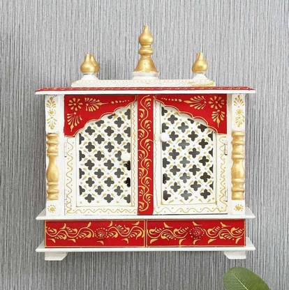 kamdhenu art and craft Solid Wood Home Temple
