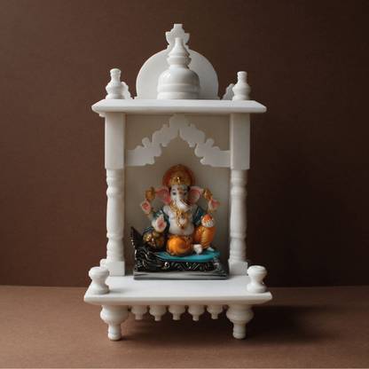 Chokhi Pure White Marble Small Pooja Mandir Stone Home Temple