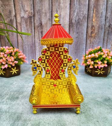 shinde exports wooden laddu gopal singhasan for god idols Engineered Wood Home Temple