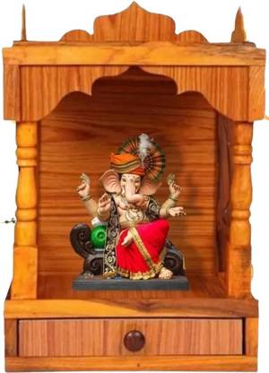 Yellow diamond Knaha ji wooden plywood mandire for home Engineered Wood Home Temple