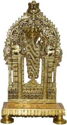 EthinicArt Brass Snake Prabhavali Design Throne 10.5'' Inches Singhasan Chowki Metal Home Temple