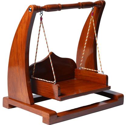 Goody Woody Wooden Laddu Gopal Jhula, Shri Krishna Jhula Kanhaji Palna, 0 to 4 No Thakurji Solid Wood Home Temple