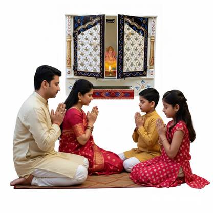 Bhagwati Wooden Temple For Home/Wooden Mandir For Home Engineered Wood Home Temple