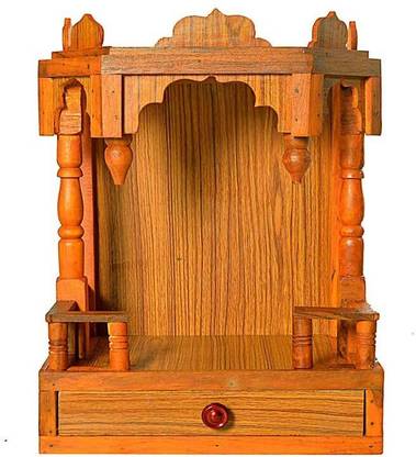 Ukfur Wooden Beautiful Plywood Mandir for Pooja Solid Wood Home Temple