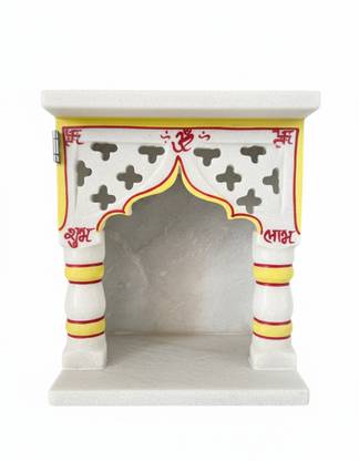 Dhakad White makarna marble temple with painting Stone Home Temple