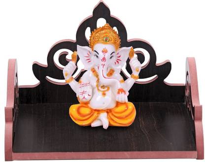 Kedar Enterprise Handcrafted wooden home temple for daily worship featuring intricate carving Engineered Wood Home Temple