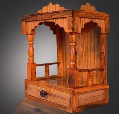 Khatu shyam temple ((Height-45, Length-32 Width-22cm)) Solid Wood Home Temple