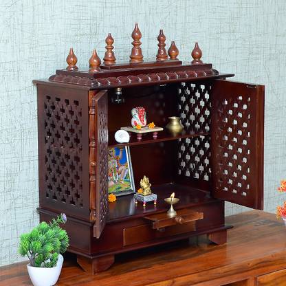 Flipkart Perfect Homes Studio Wooden Temple for home Solid Wood Home Temple