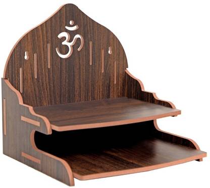 om shree DD-Home Temple Dark BrownWooden Singhasan Temple for God, Laddu Gopal Sinhasan for Pooja Mandir, Singhasan for Diwali, Durga Pooja, Navratri, Ganesh Chaturthi Engineered Wood Home Temple