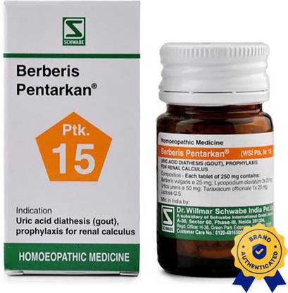 Dr.Willmar Schwabe India Berberis Pentarkan (Ptk 15) Tablets