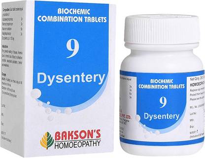 Bakson's Homoeopathy Biochemic Combination Tablets # 9 (Dysentery) Tablets