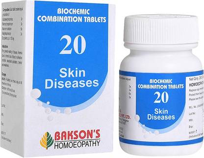 Bakson's Homoeopathy Biochemic Combination Tablets # 20 (Skin Diseases) Tablets
