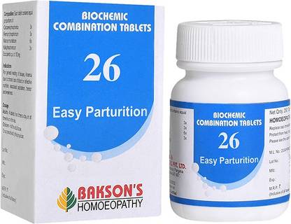 Bakson's Homoeopathy Biochemic Combination Tablets # 26 (Easy Parturition) Tablets