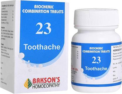 Bakson's Homoeopathy Biochemic Combination Tablets # 23 (Toothache) Tablets