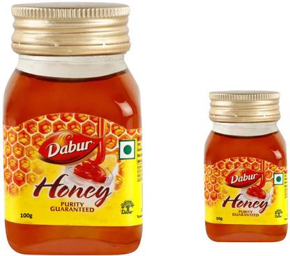 Dabur Pure HONEY Brand with No Sugar Adulteration 150G(100+50) (2 x 75 ml)