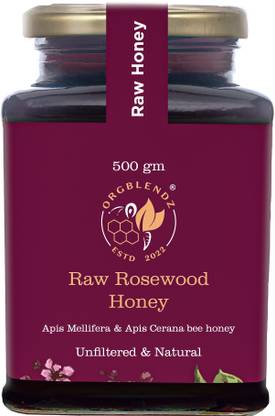 ORGBLENDZ Raw Organic Rosewood Honey, Unprocessed, Unheated, Non Pasteurized