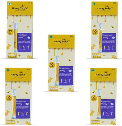 HONEY TWIGS Himalayan Multifloral Honey,100% Natural Pure Honey, 400gms (50 Single Sachets)
