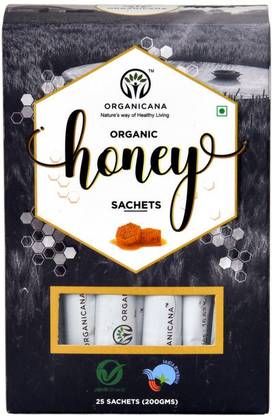 Organicana Raw Honey Sachet| Pure, Organic, No added sugar & Preservatives