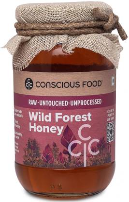 Conscious Food Raw Wild Forest Honey Pure, Natural, Unprocessed & Unpasteurized Honey