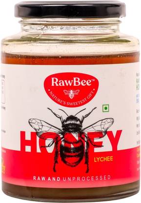 RAWBEE Raw Honey Unprocessed Original Honey Unpasteurized flavour Lychee 500 gm