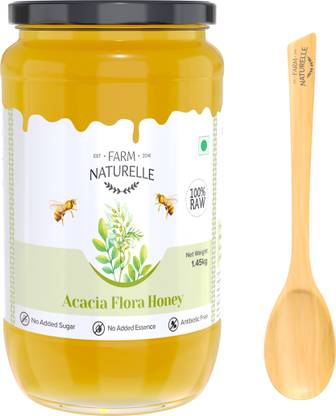 Farm Naturelle Virgin Pure Raw Natural Unprocessed Acacia Jungle/Forest Flowers Honey 1 .45 Kg Big Glass Jar