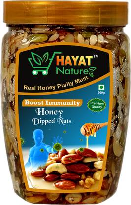 Hayat Nature Organic & Pure Multi Flora Honey With Dryfruits & Nuts with 100% Immunity & Energy Booster (900 Grm Pack of 1)