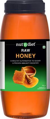 nutndiet Raw Honey | Unprocessed Unheated | Pure and Natural |Plastic Bottle