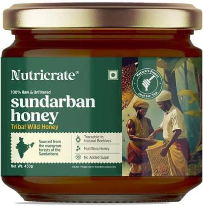 Nutricrate 100% Organic Raw Honey from Sundarbans, No Sugar or Adulteration Honey