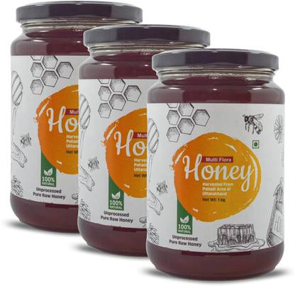 Goldwyn Products Goldwyn Honey: Multiflora | 100% Pure & Natural | Honey Dipper (3 x 1 Kg)