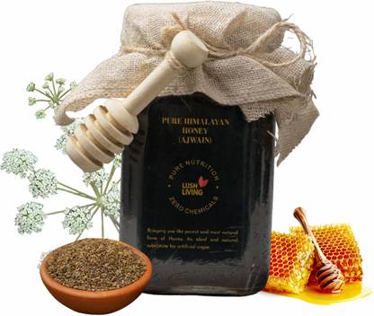 LUSH LIVING Ajwain Pure Honey | High in Detoxifying Agents | Ajwain flowers | Assam|